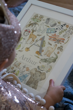 Load image into Gallery viewer, Personalised Letter A Children&#39;s Print

