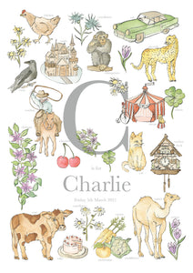 Personalised Letter C Children's Print