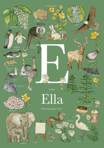 Personalised Letter E Children's Print