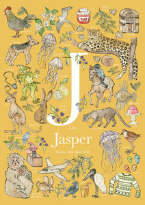 Personalised Letter J Children's Print