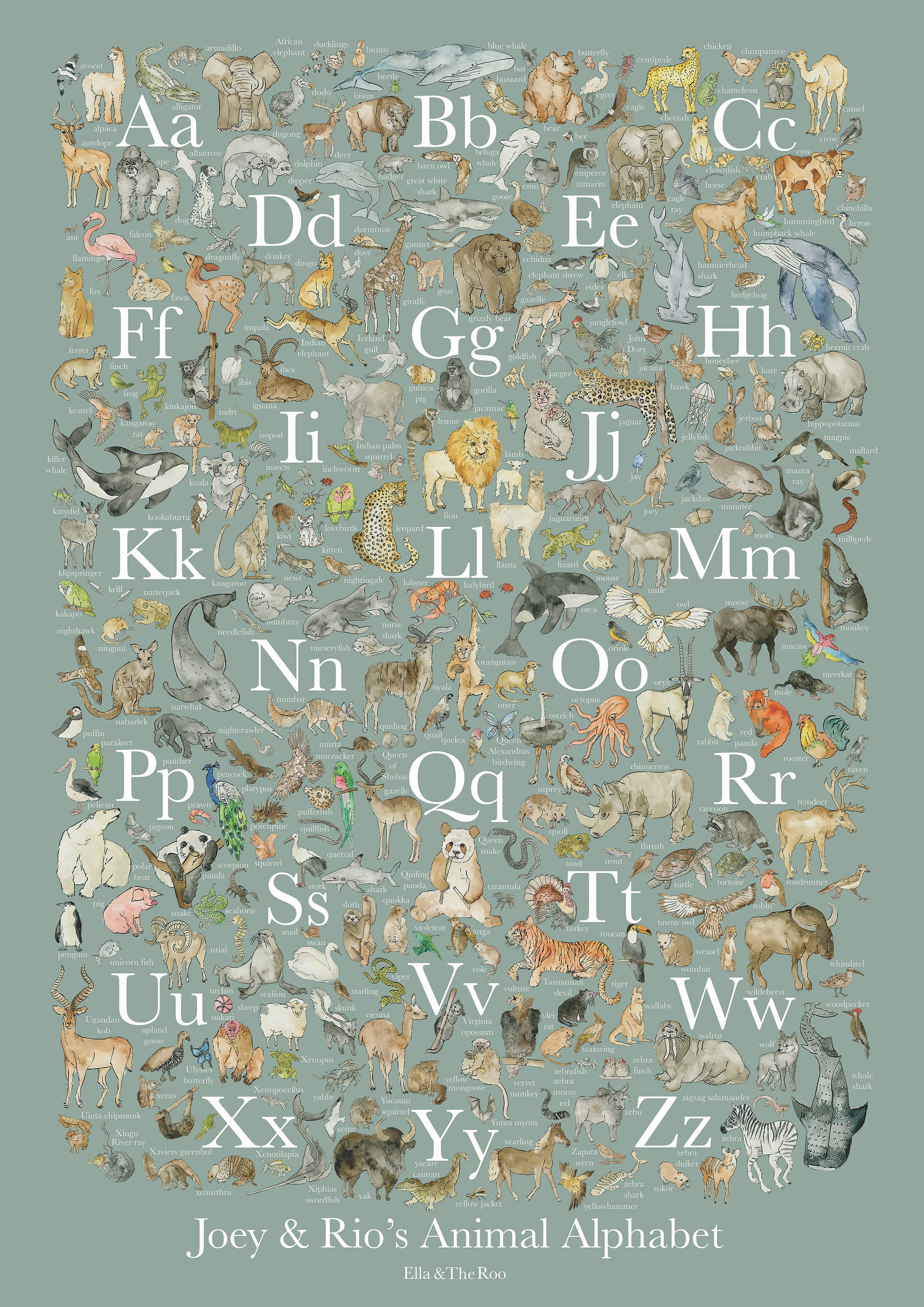 Personalised Sage Alphabet Children's Print