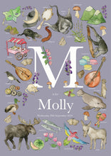 Load image into Gallery viewer, Personalised Letter M Children&#39;s Print
