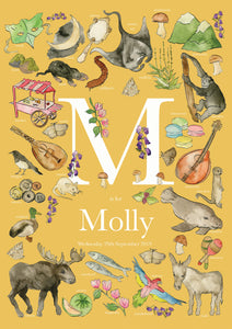 Personalised Letter M Children's Print